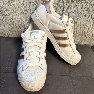 Adidas Women's Rose Gold Superstars Size US 6